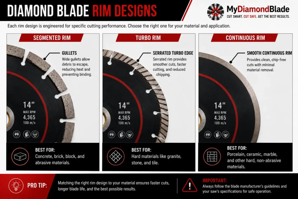 Diamond Blade Rim Designs Infographic