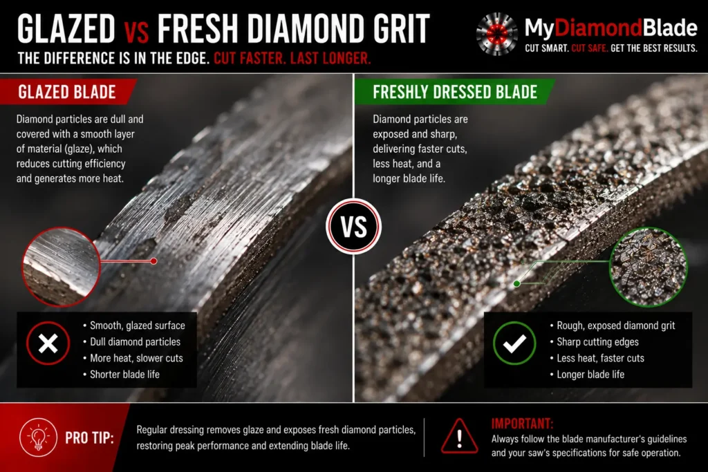 Glazed vs Fresh Diamond Grit