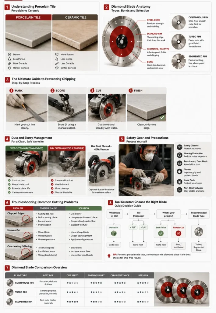 Porcelain Tile Cutting Guide Infographic
