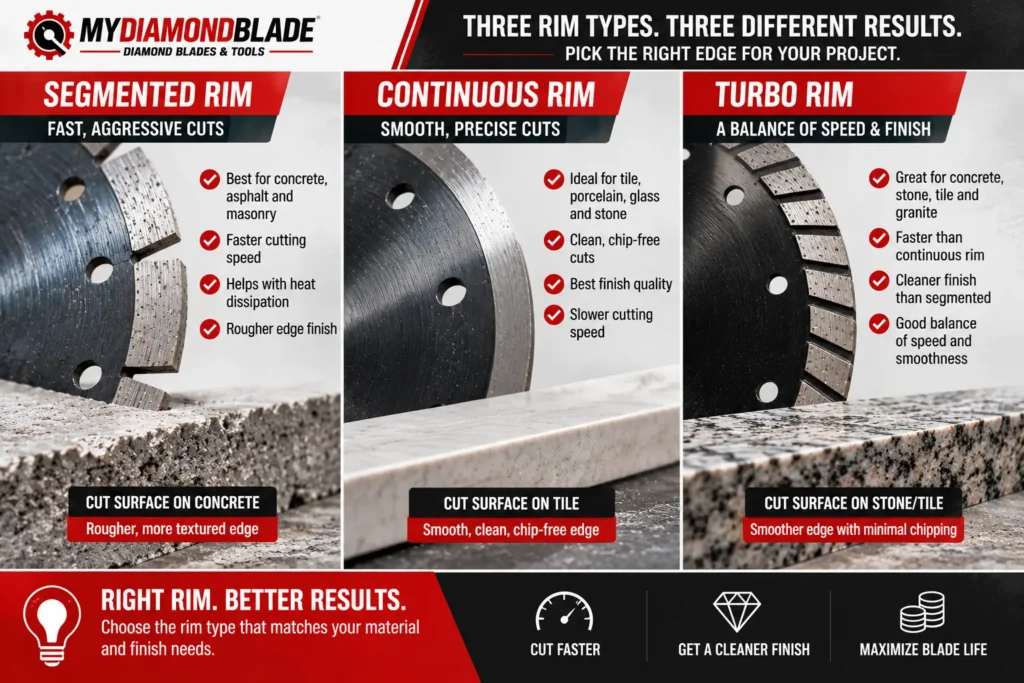 Diamond Blade Rim Types Comparison