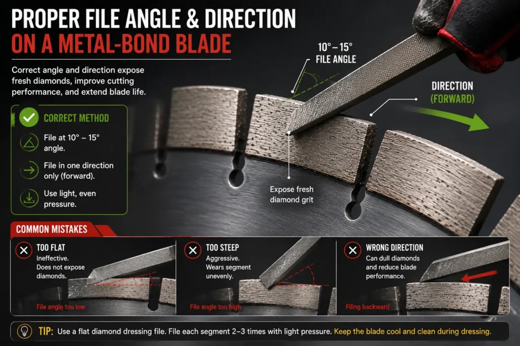 How to Restore a Glazed Diamond Blade: Dressing Methods That Work 30 Proper Filing Angles for Diamond Blades