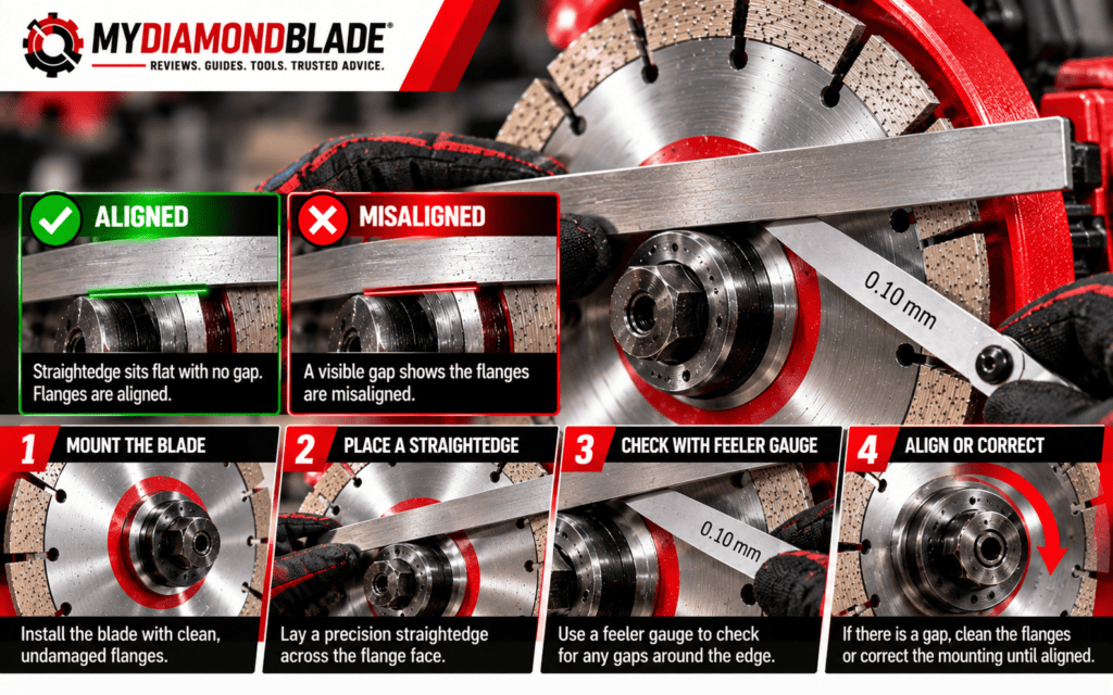 Granite Diamond Blades: Diagnose Problems by Symptom, Not by Replacing the Blade 7 Diamond Blade Flange Alignment