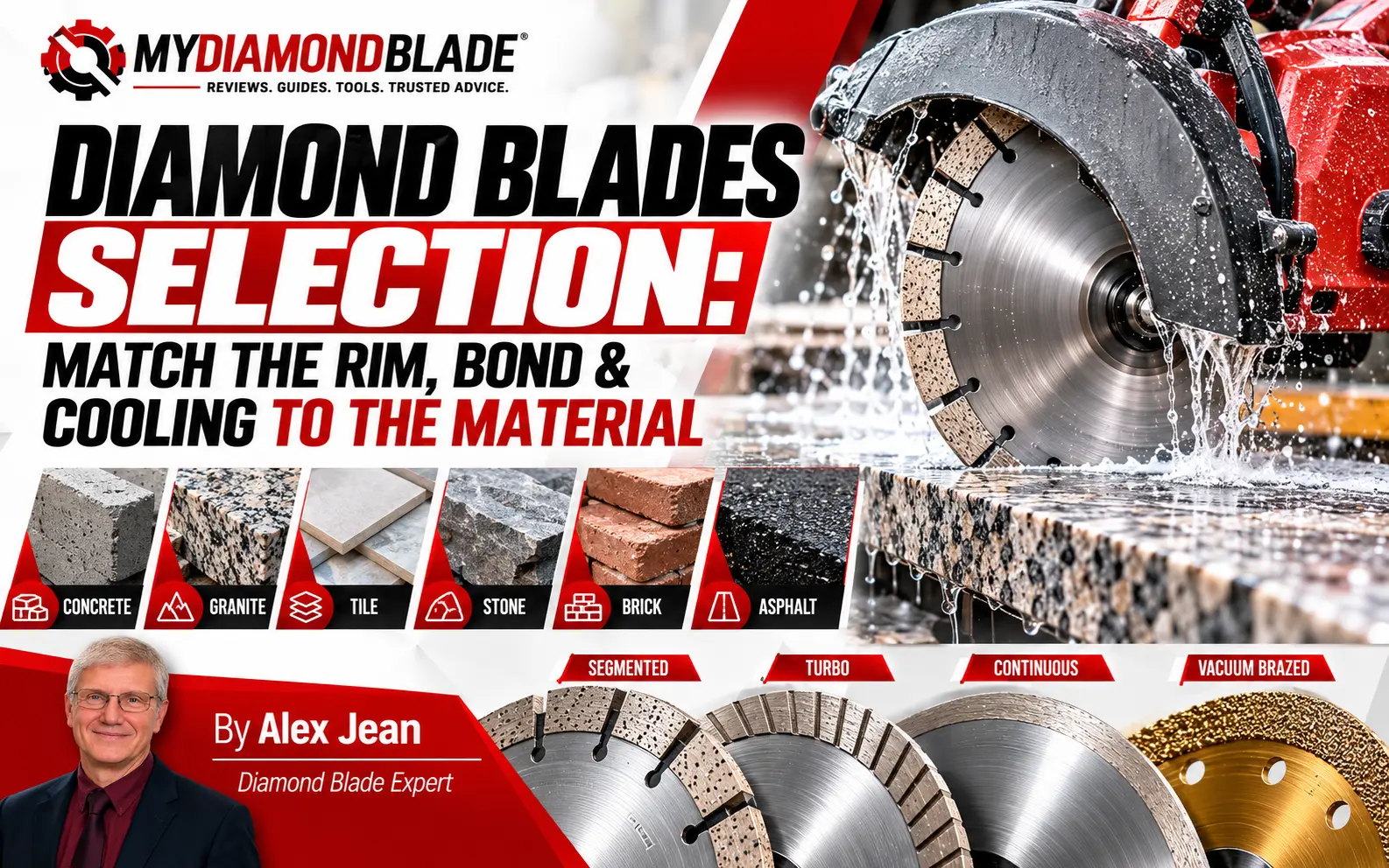 Diamond Blades Selection: Match the Rim, Bond and Cooling to the Material 8 Diamond Blades Selection Match the Rim Bond and Cooling to the Material